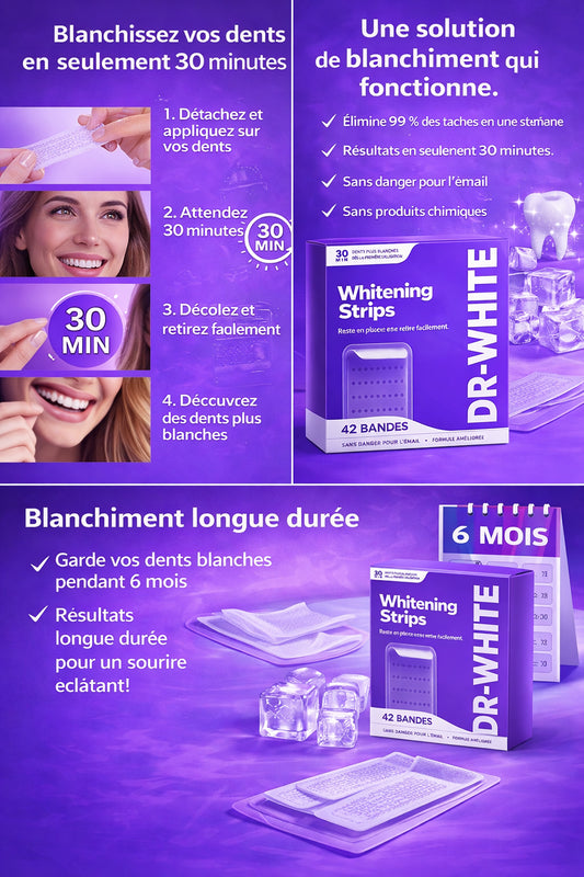 Dr-White – Bandes de Blanchiment Dentaire